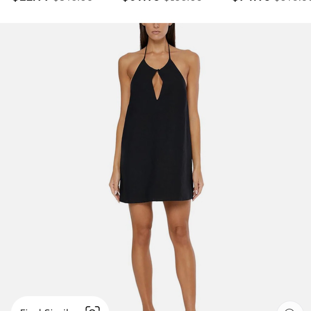 Onia Linen Black Keyhole Halter Dress L/Xl Nwt $225